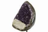 Dark Purple Amethyst Geode w/ Calcite on Metal Stand - Uruguay #342702-3